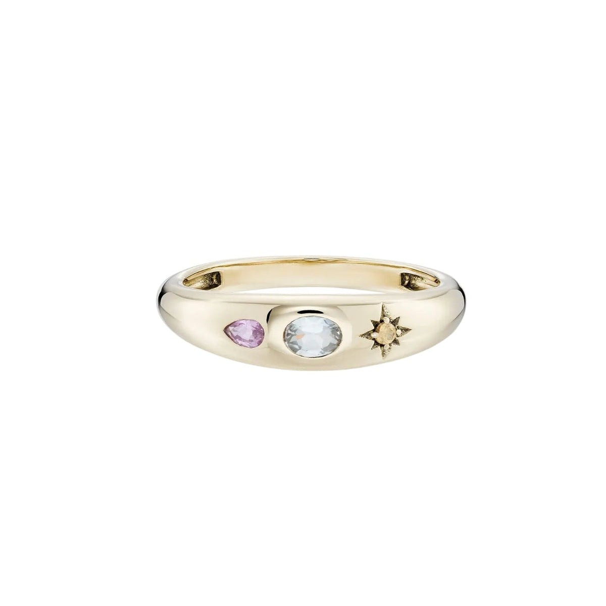 Kaleido Aquamarine & Sapphire Tapered Band