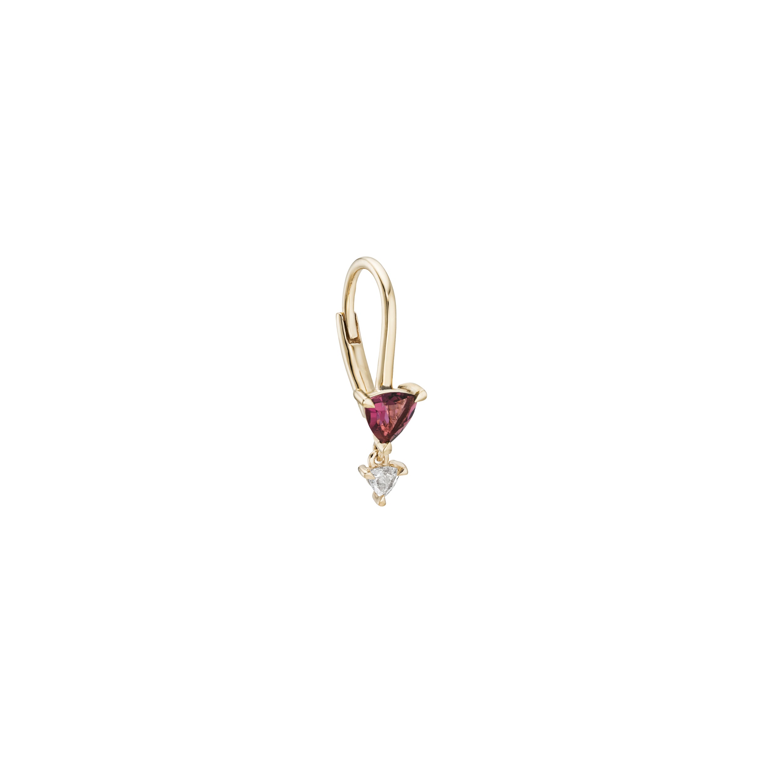 Mini AZ Trillion Gemstone &amp; Diamond Drop Earring