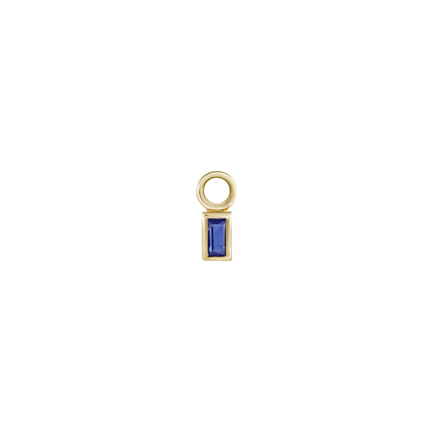 Blue Sapphire Mini Bezel Set Baguette Plaque