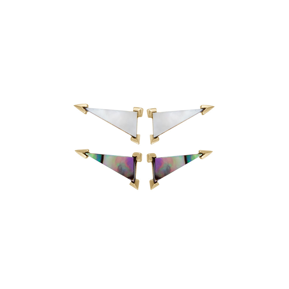 Pearl Elongated Claw Triangle Stud .2
