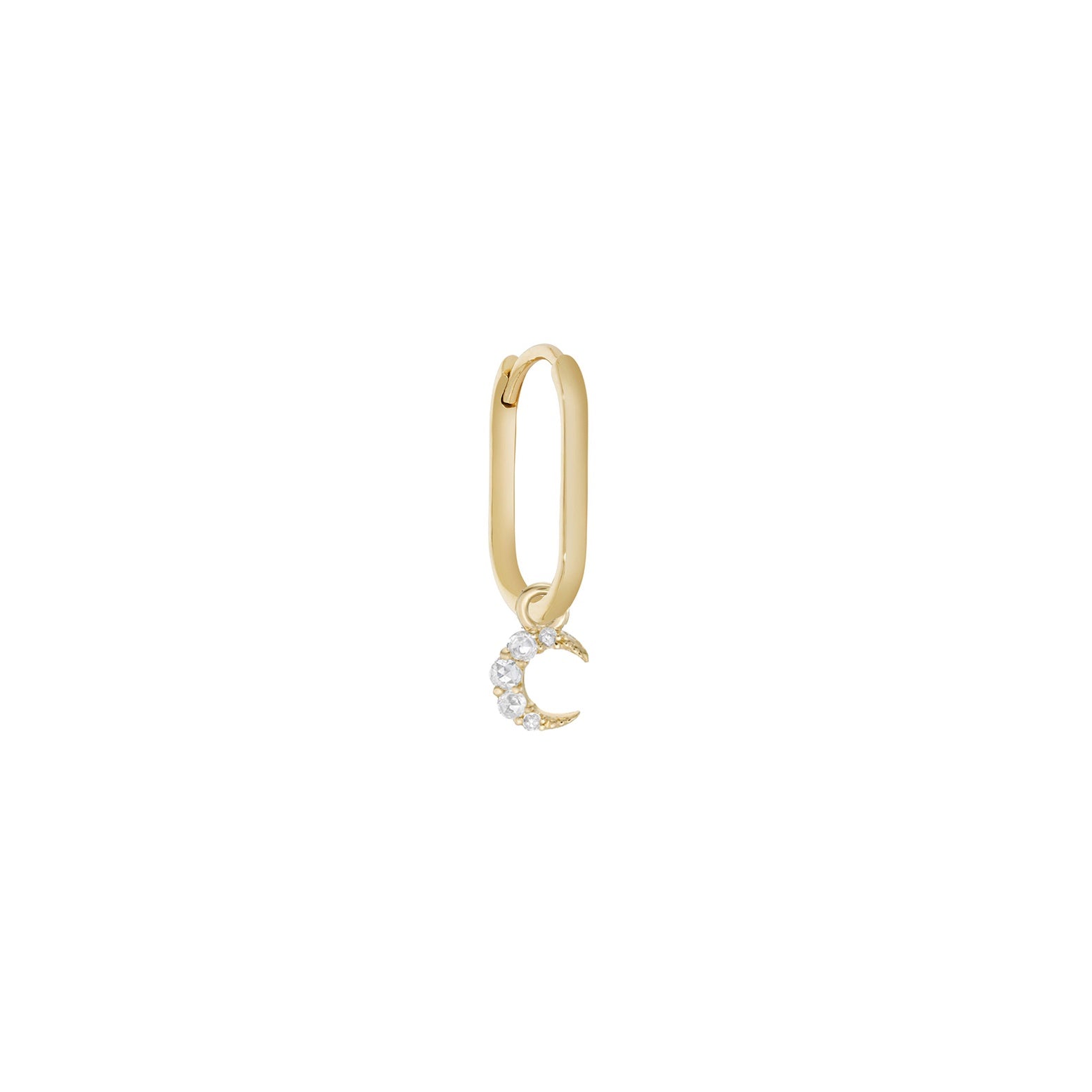 Midi Oval Clicker with Astra Rose Cut Diamond Crescent