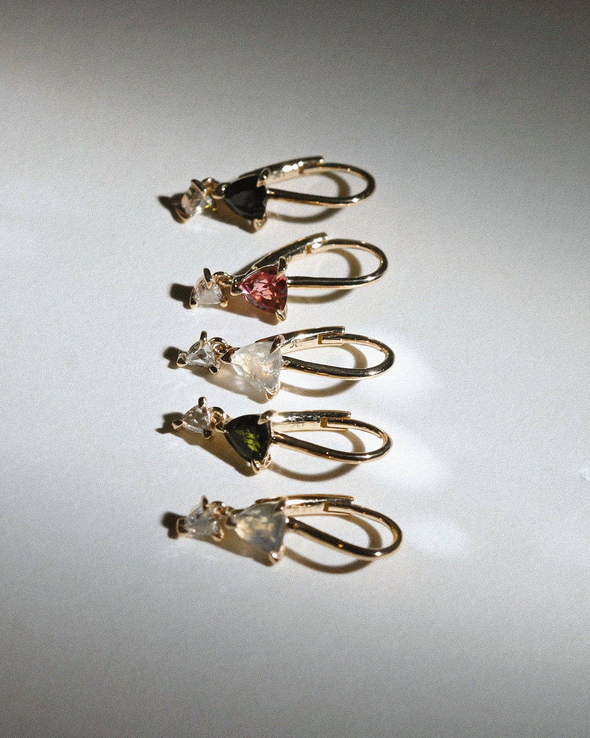 Mini AZ Trillion Gemstone & Diamond Drop Earring group shot 