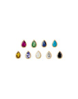 Mini Bezel Set Pear Gemstone Studs