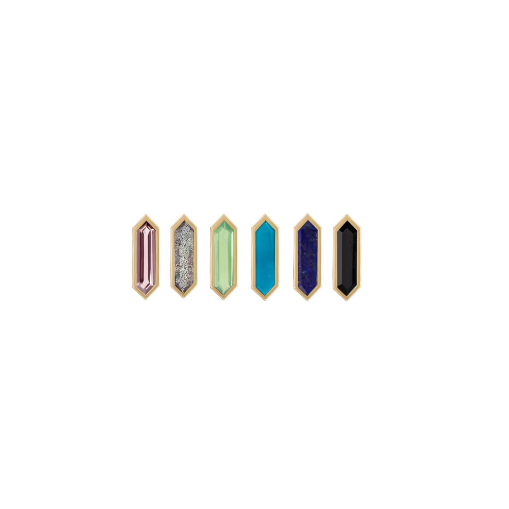Mini Hexa Gemstone Stud