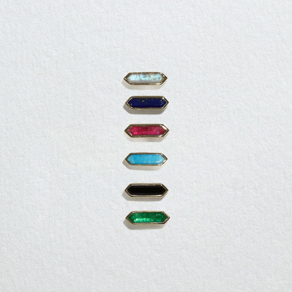 Mini Hexa Gemstone Studs mood