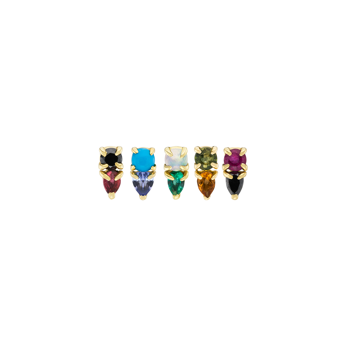 metier by tomfoolery: Multi Claw Duo Gemstone Studs