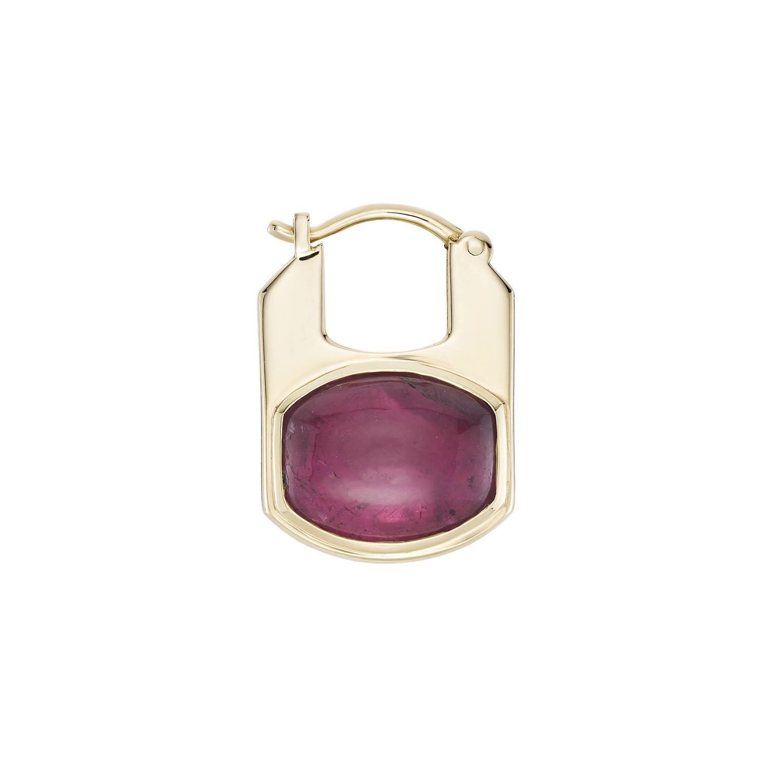 Pink Tourmaline Rondelle Statement Huggie