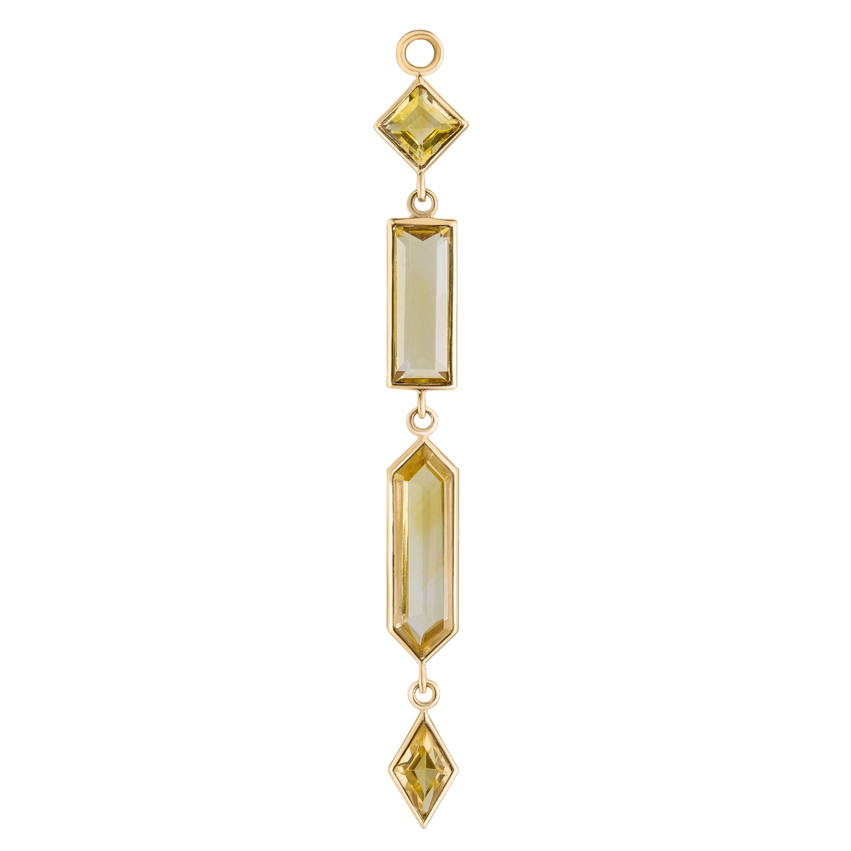 Citrine Mixed Cut Hexa Long Plaque