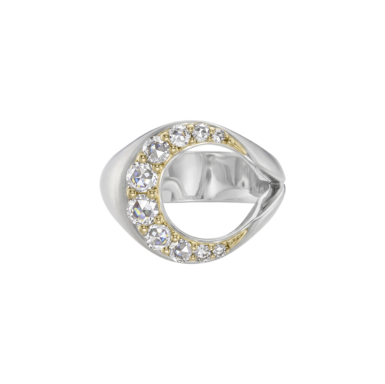 Polaris Diamond Crescent Ring