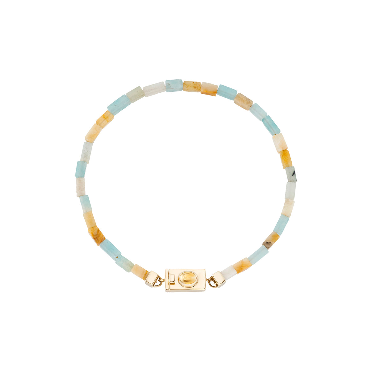 Rondelle Citrine Single Beaded Bracelet