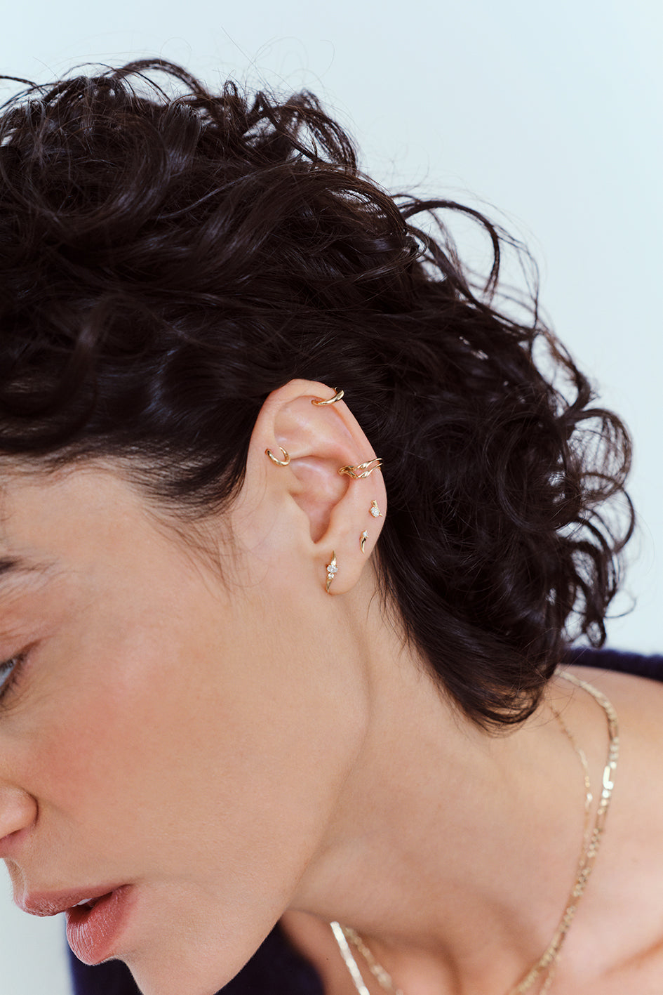 Rondelle Double Curve Ear Cuff