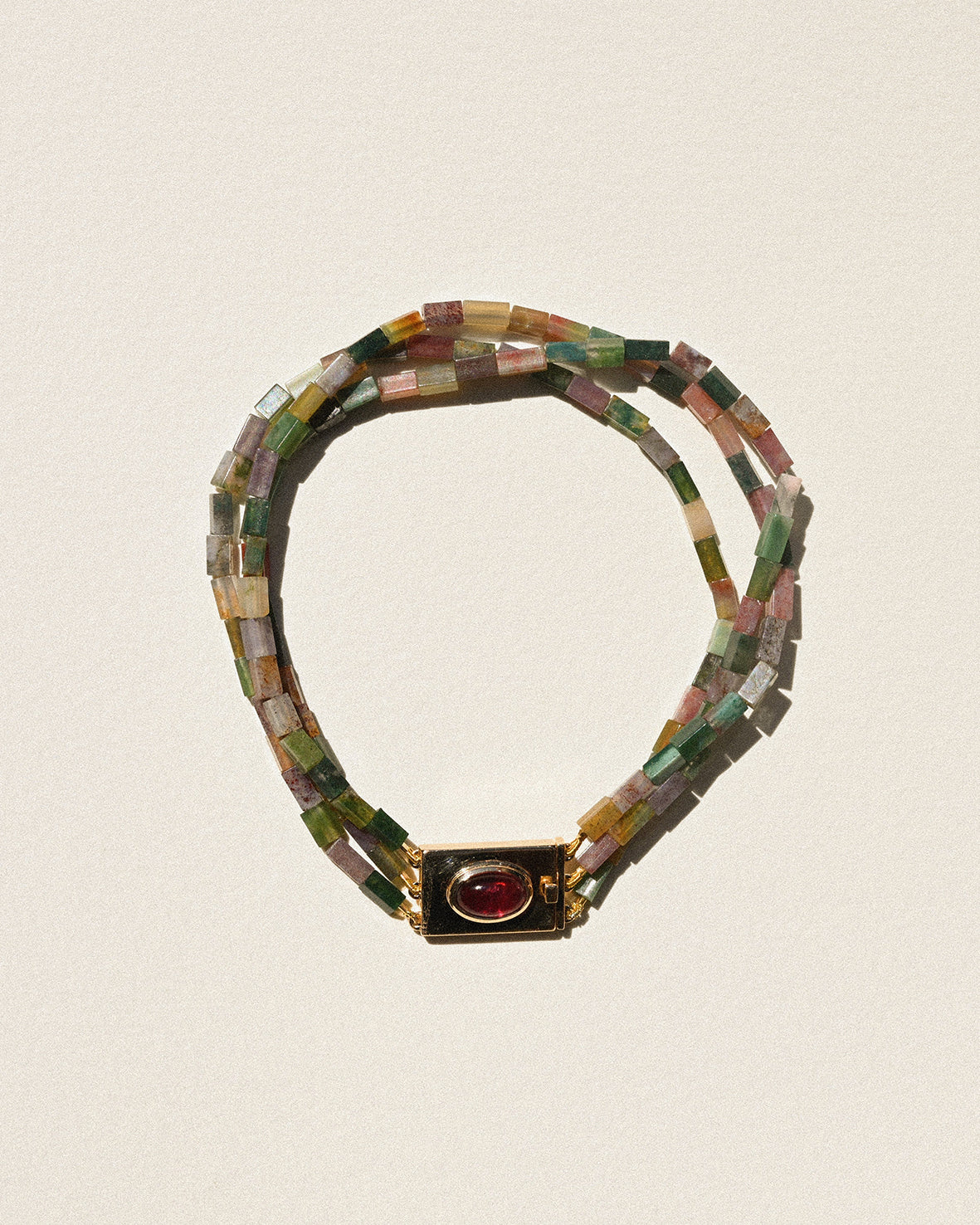 Rondelle Pink Tourmaline Triple Beaded