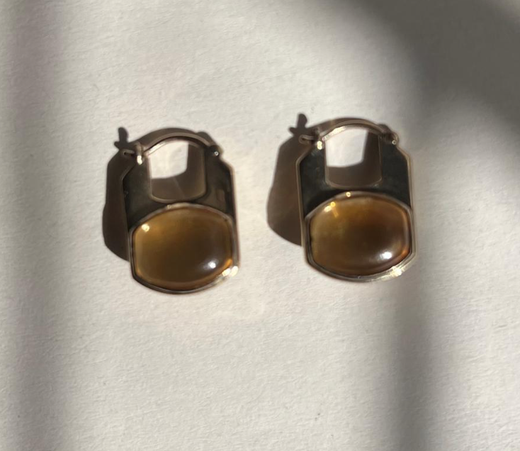 Rondelle Citrine Statement Huggie