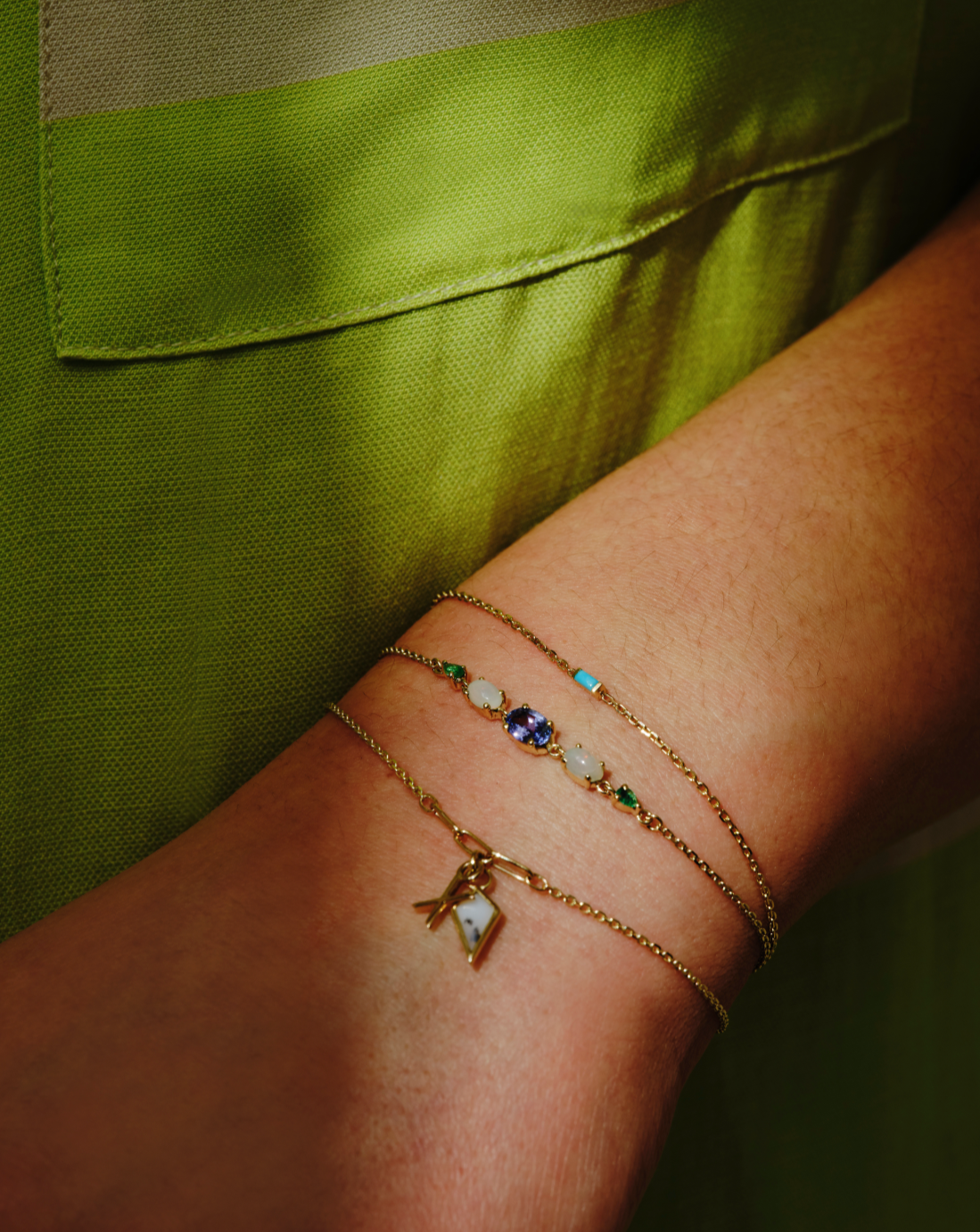 metier by tomfoolery: multi claw gemstone bracelet 