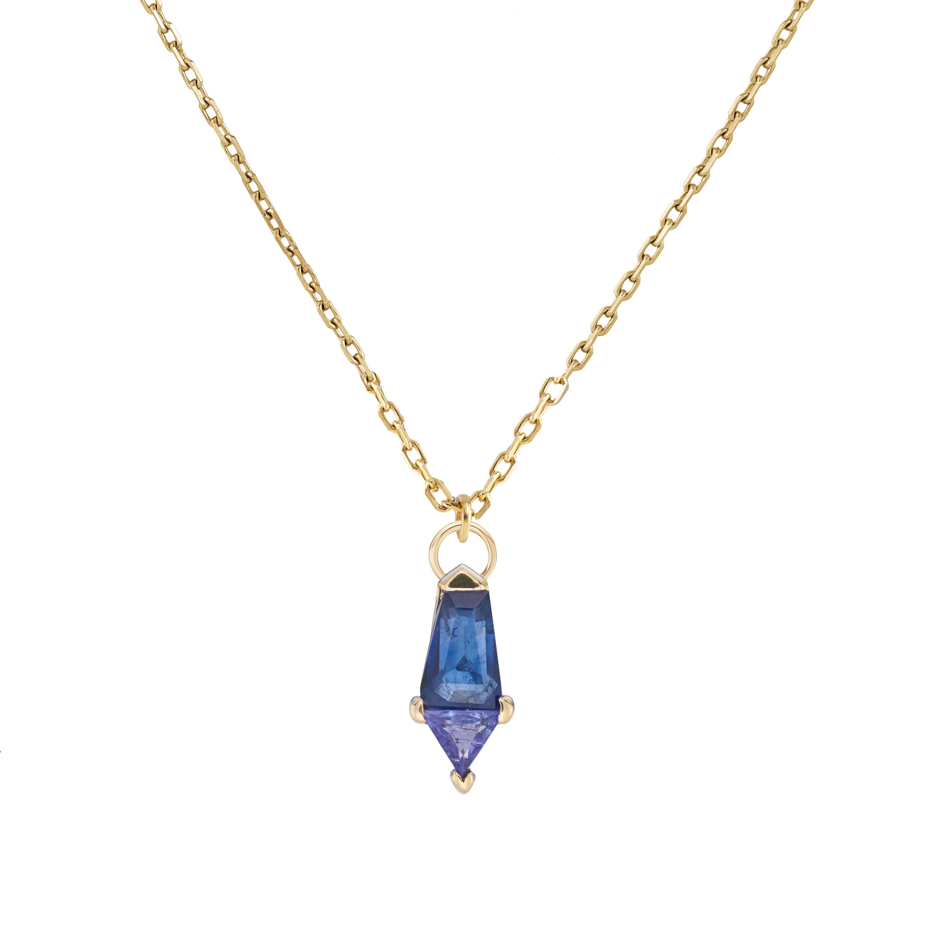 Tanzanite & Blue Sapphire AZ Prism Pendant