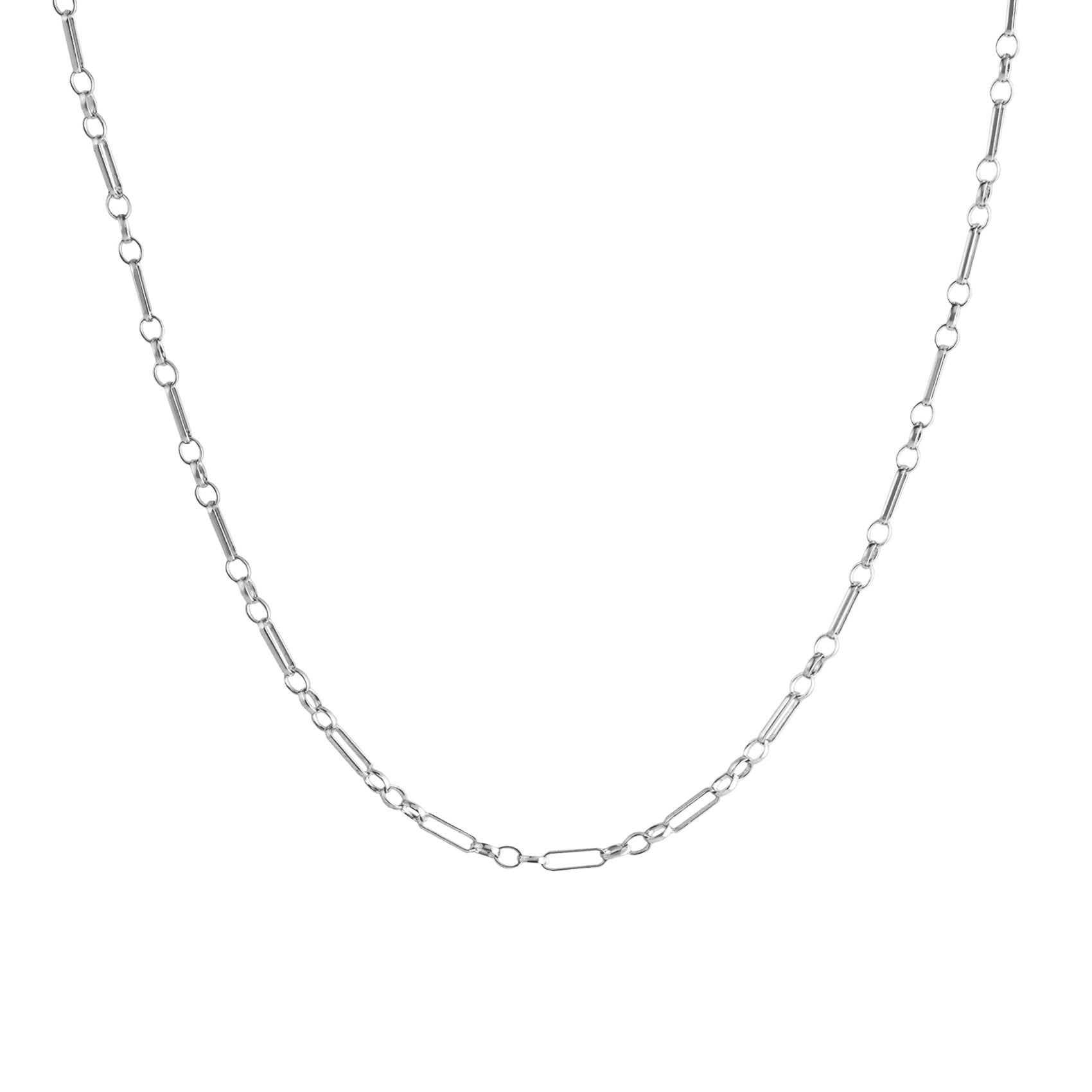 White Gold Eiffel Light Chain Necklace