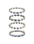 White Gold Blue Sapphire Full Eternity Rings