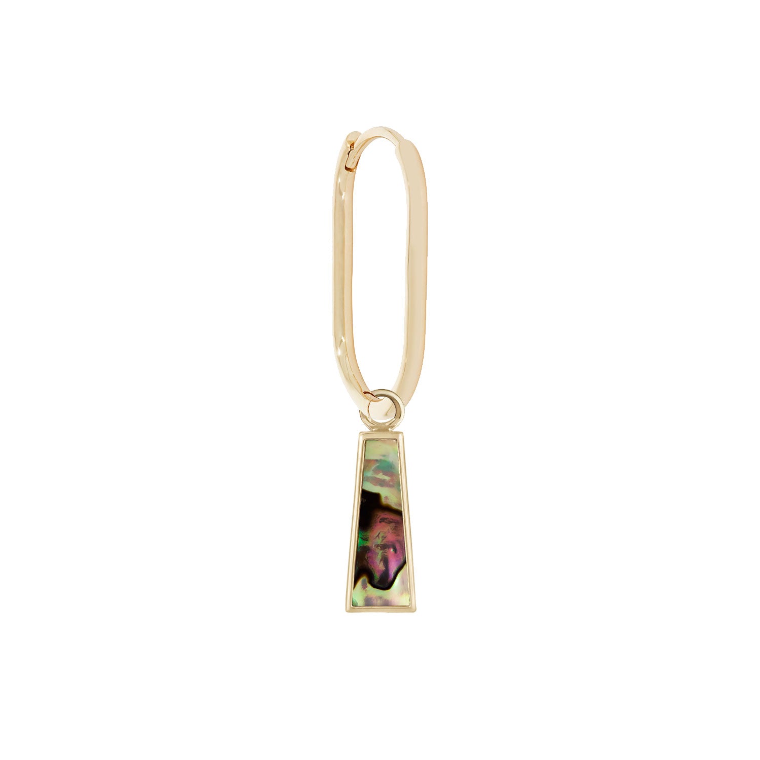 Initial and Abalone Long Trapezoid Oval Clicker
