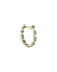 Emerald Mixed Cut Gemstone Hoop