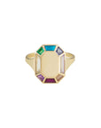 Rainbow Grande Octagon Signet Ring