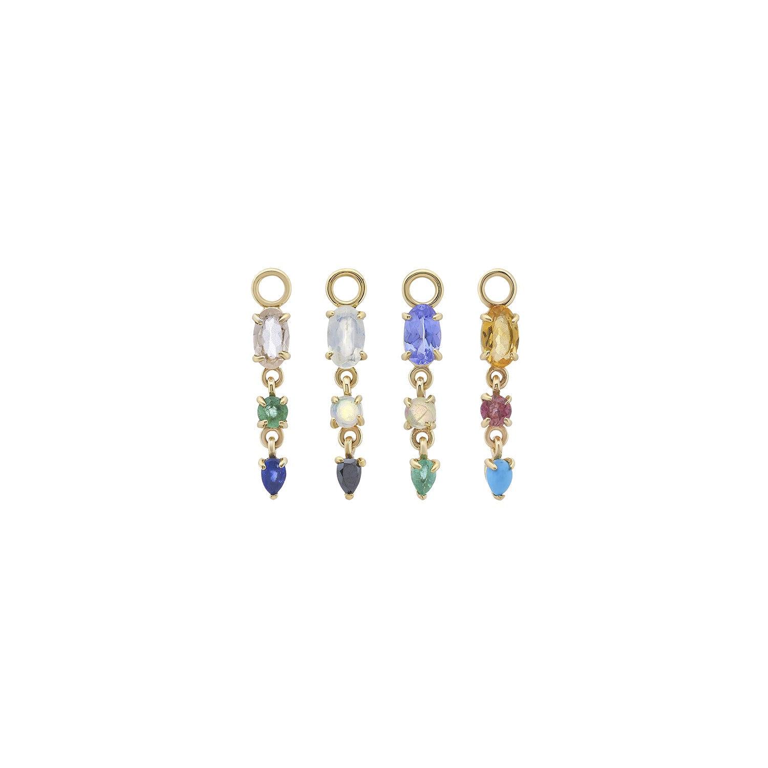 Multi Gemstone Claw Droplet Plaques