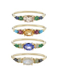 Multi Gemstone Claw Set Ring Moonstone, Blue Opal & Black Diamond
