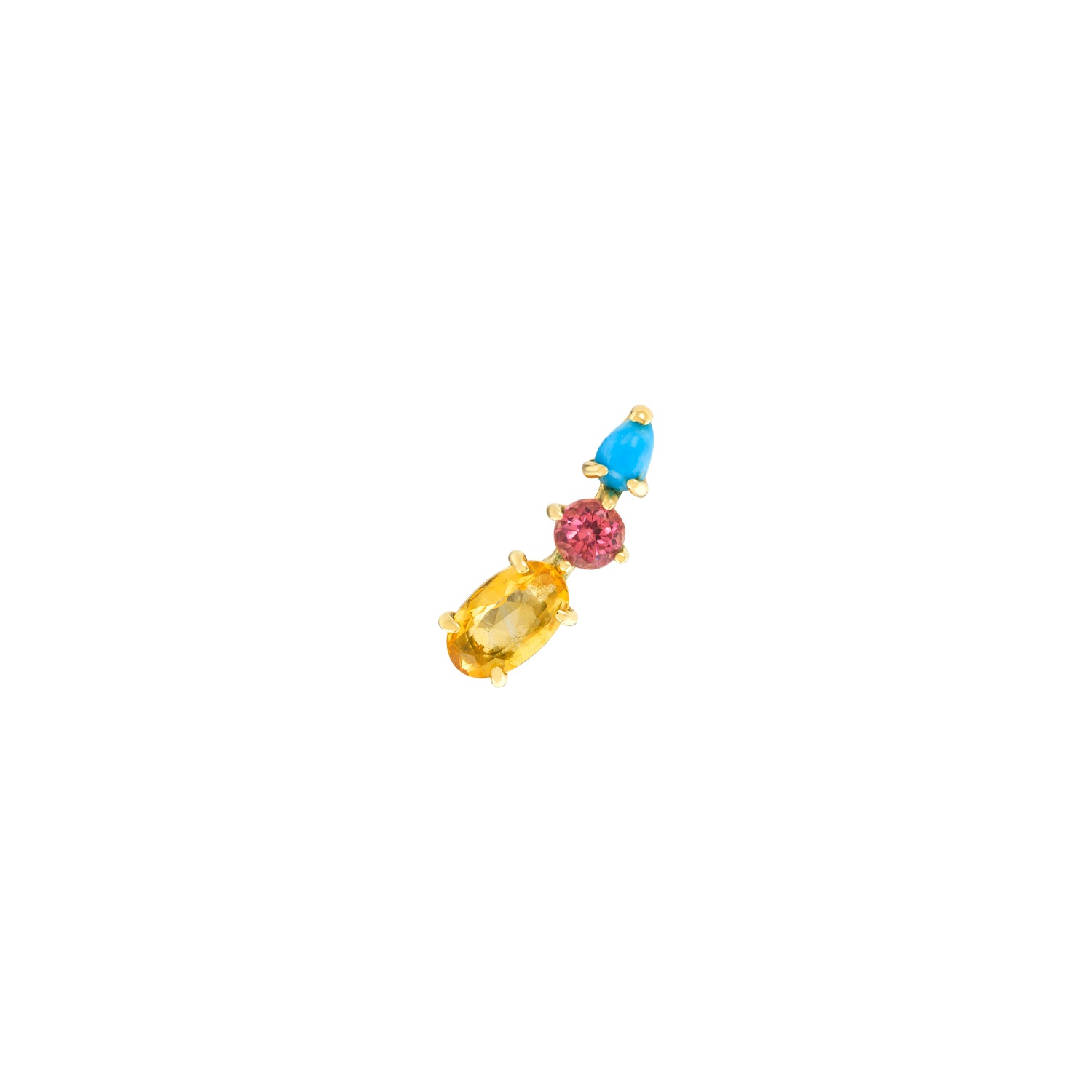 metier by tomfoolery claw core climber stud citrine tourmaline and turquoise