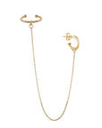 metier by tomfoolery drop ear cuff with connecting chain and hoop