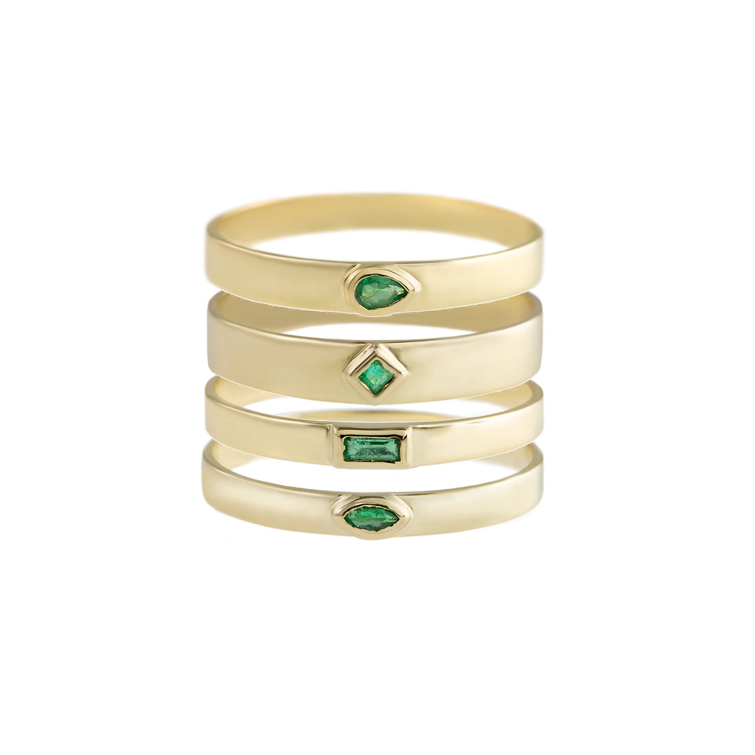 metier by tomfoolery flat emerald stacking bands