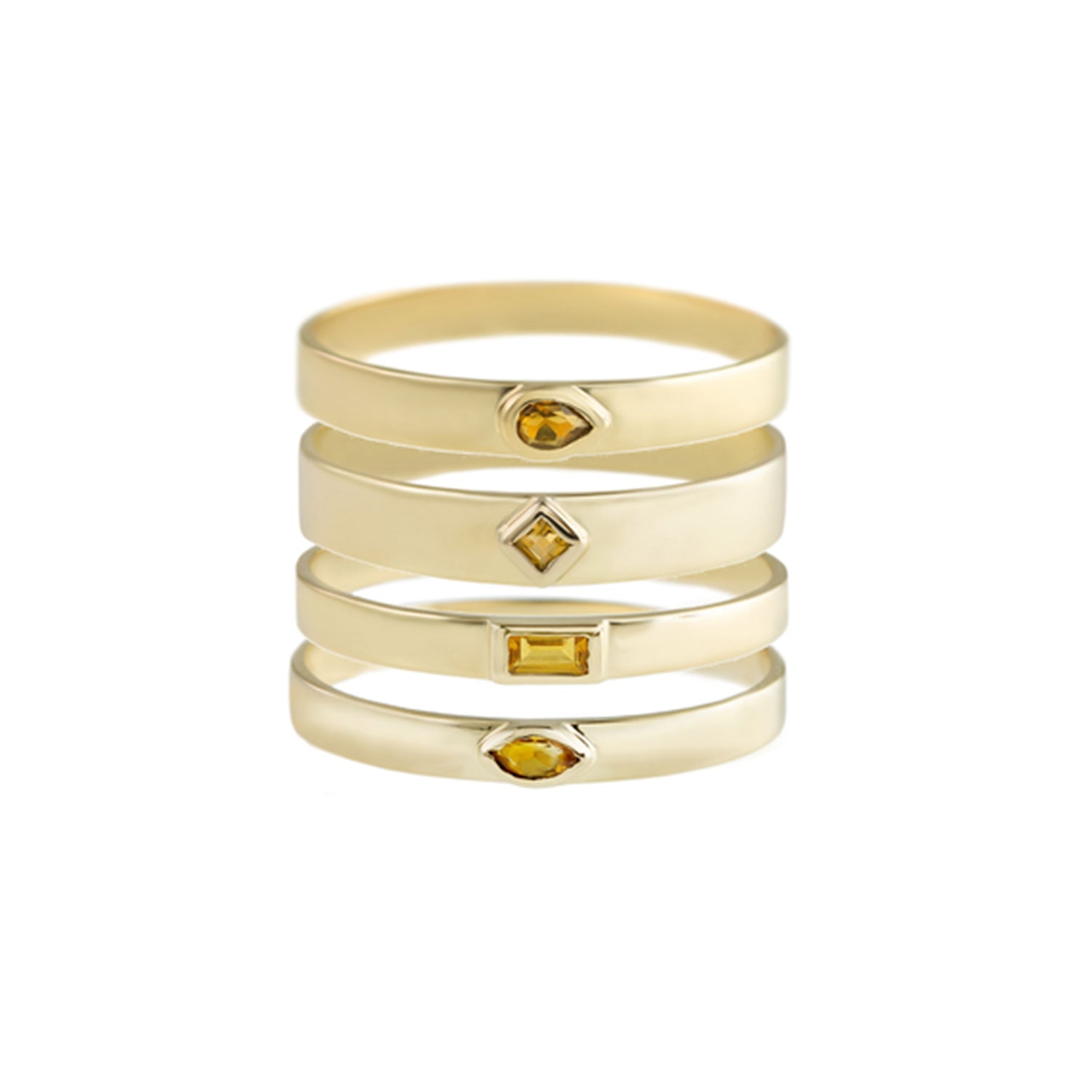 Citrine Flat Stacking Bands