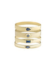 Blue Sapphire Flat Stacking Bands