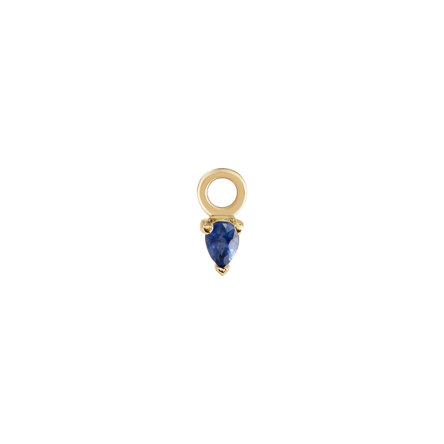 Blue Sapphire Mini Claw Set Pear Cut Plaque