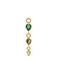 Triple Pear Gemstone Plaques -emerald tourmaline and peridot