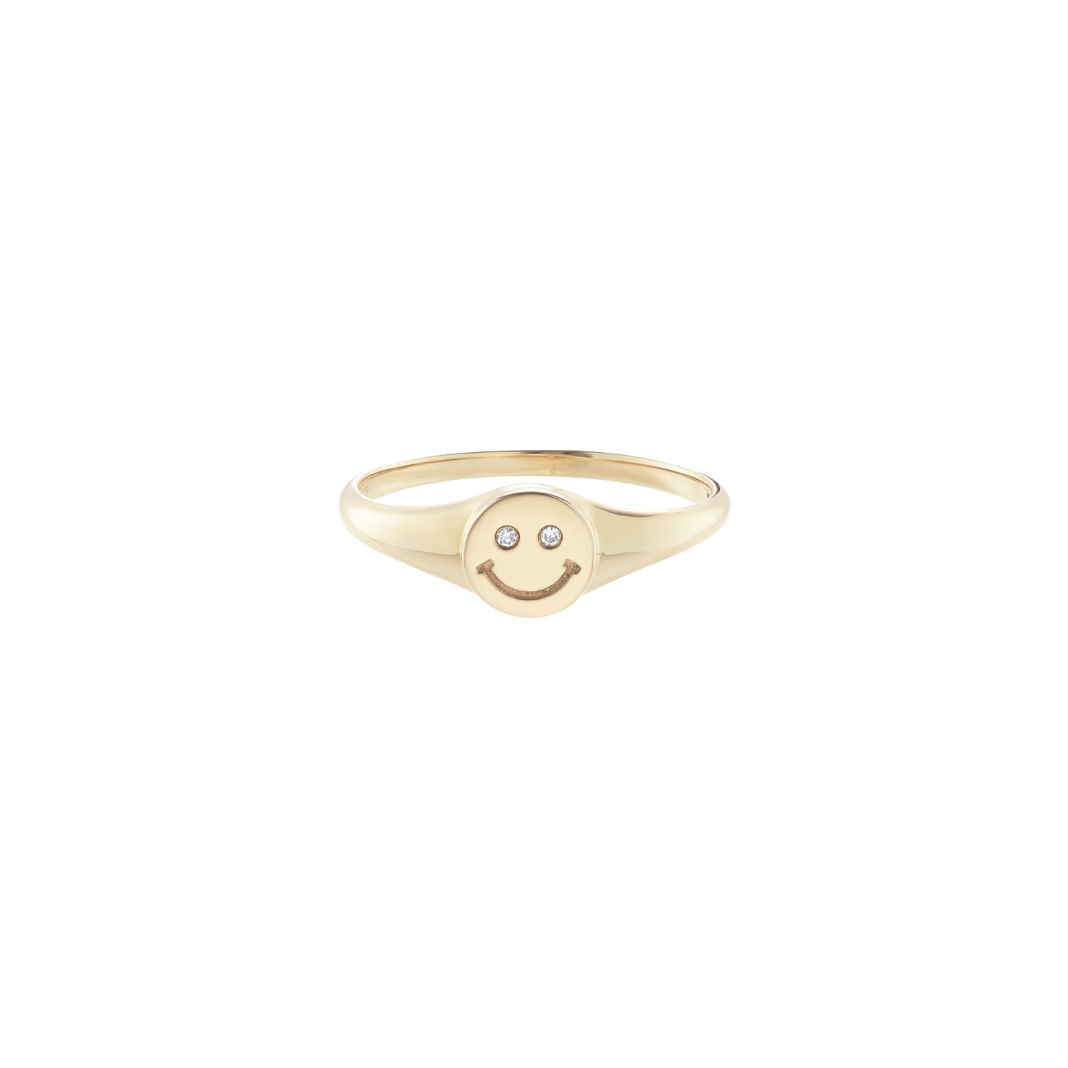 metier by tomfoolery: Happiness White Diamond Signet Ring