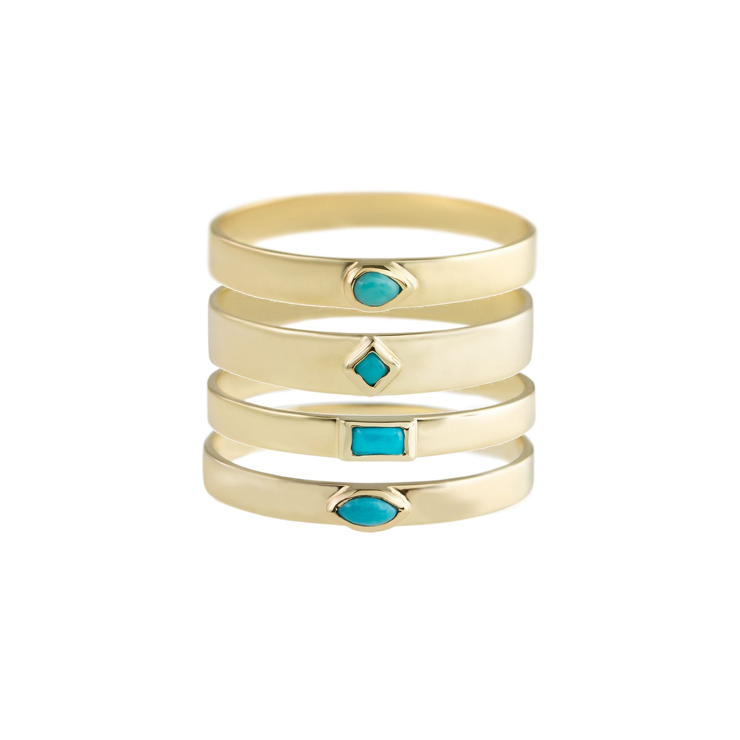 Turquoise Flat Stacking Bands
