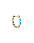 Turquoise Mixed Cut Hoop