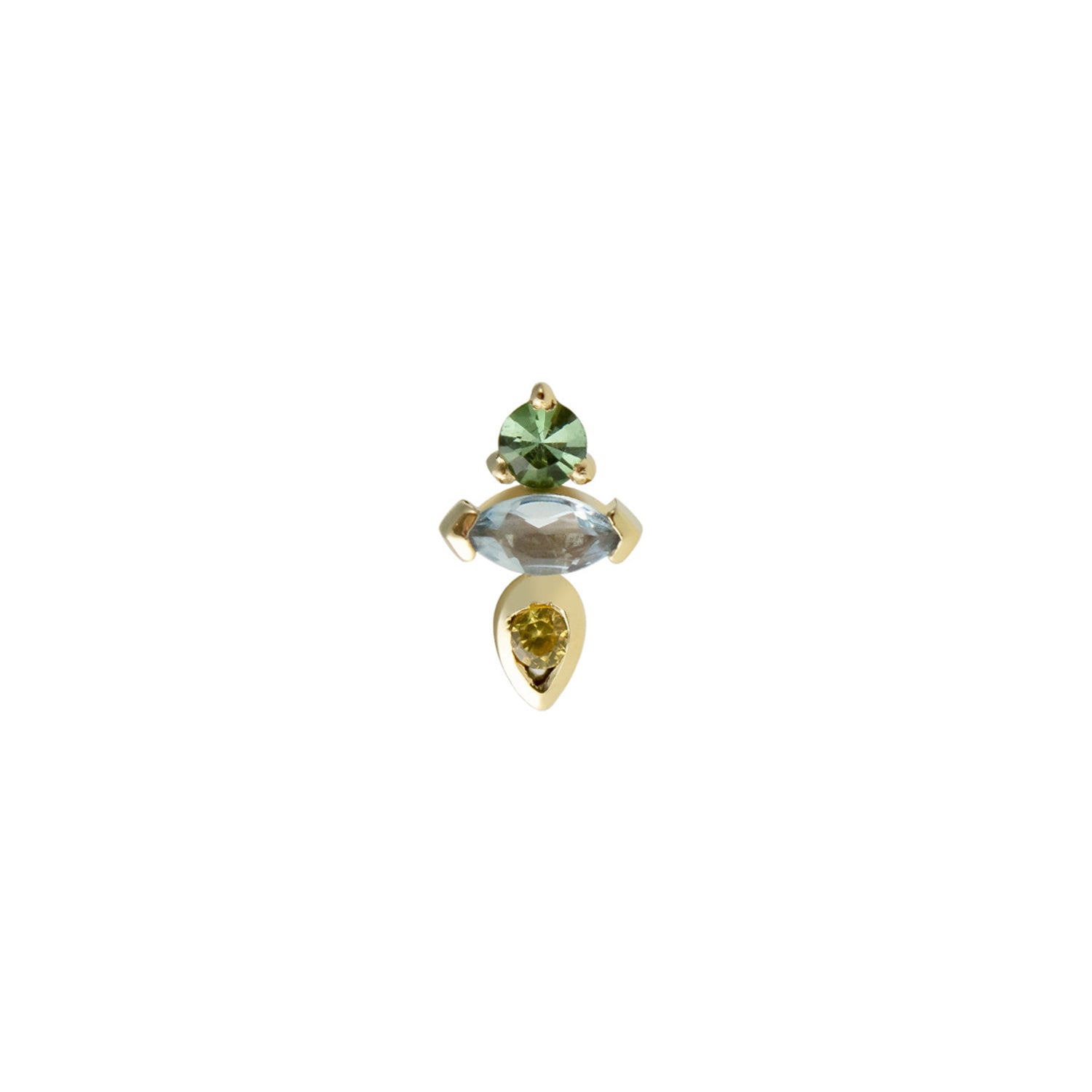 metier by tomfoolery 7am gemstone stud on white background