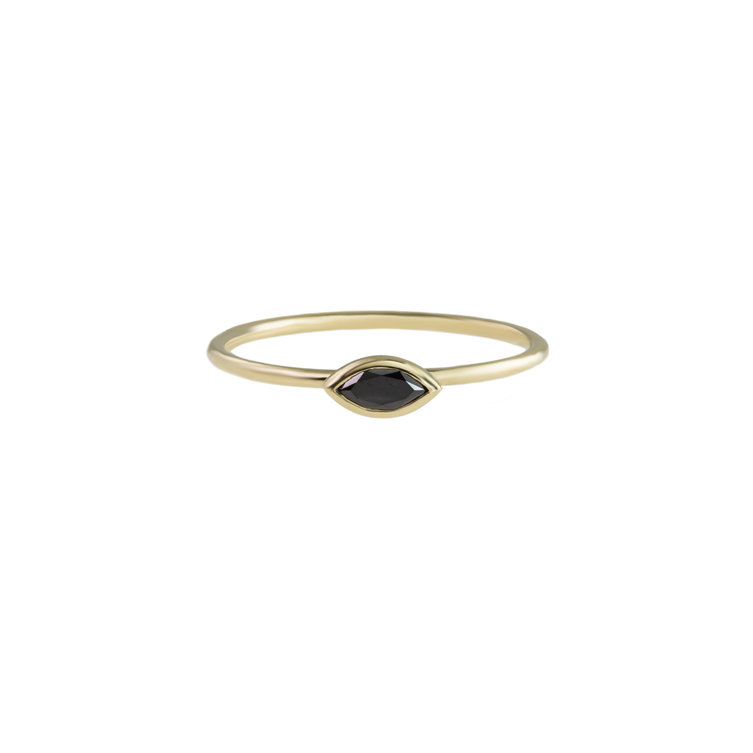 metier by tomfoolery horizontal marquise black diamond stacking ring