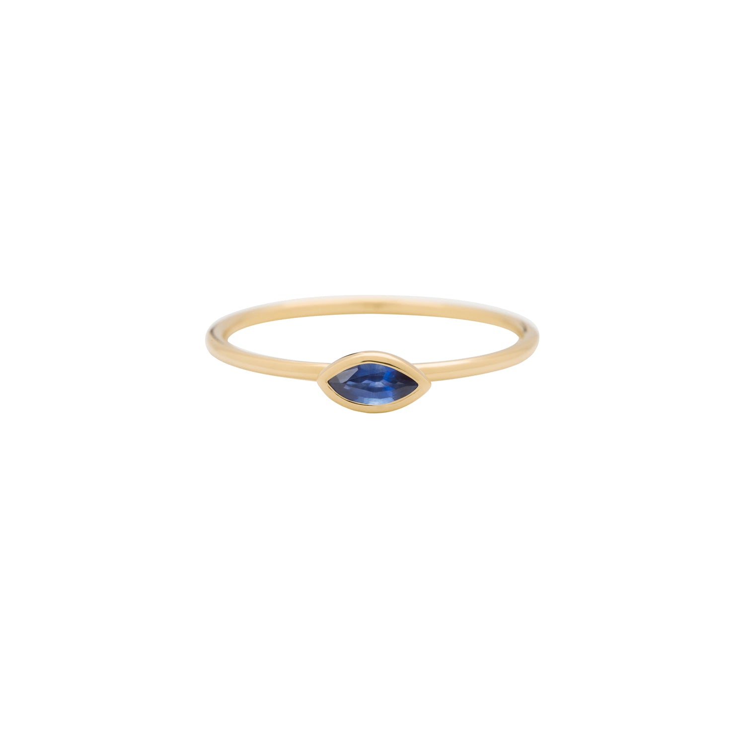 metier by tomfoolery horizontal marquise blue sapphire stacking ring