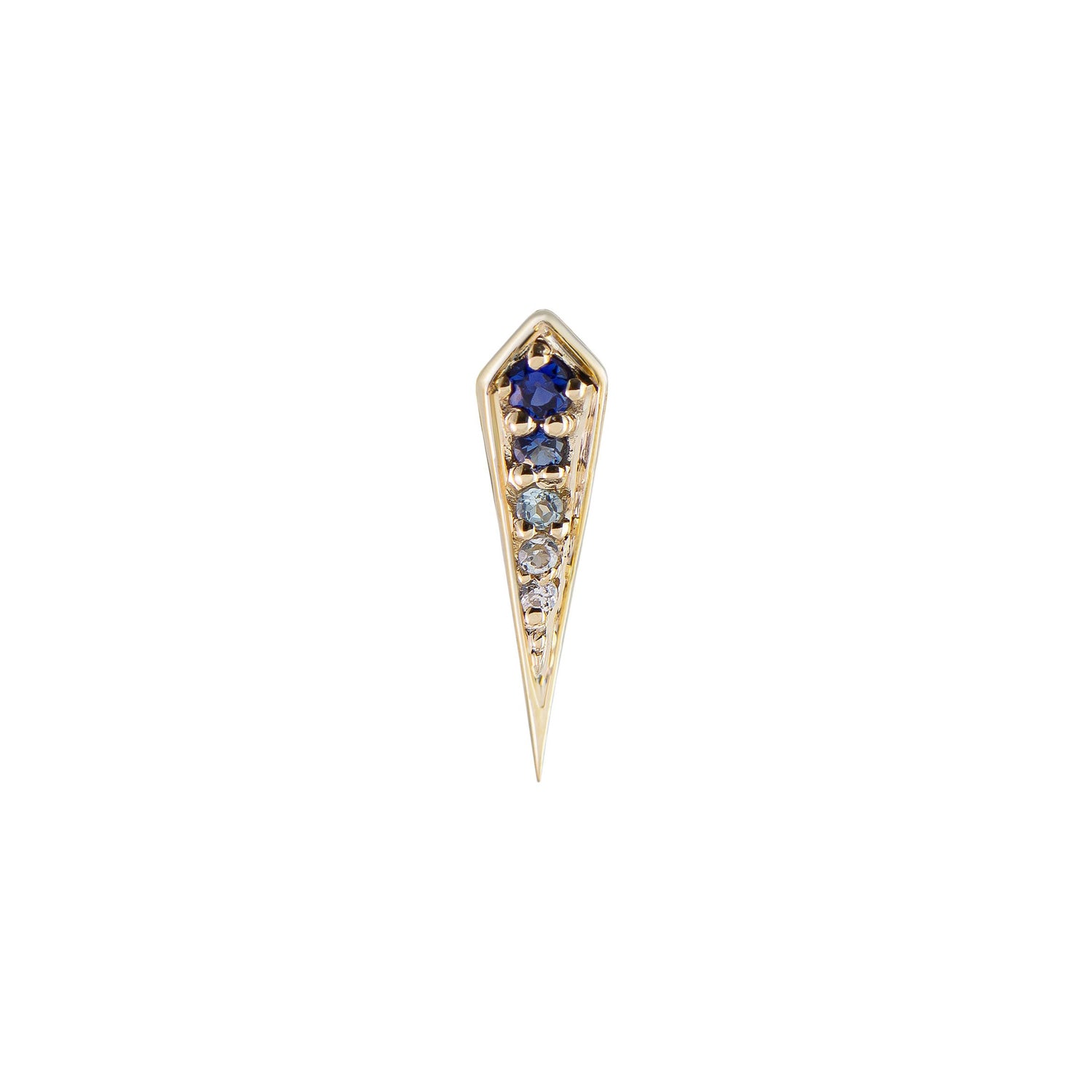 metier by tomfoolery long rhombus blue sapphire stud