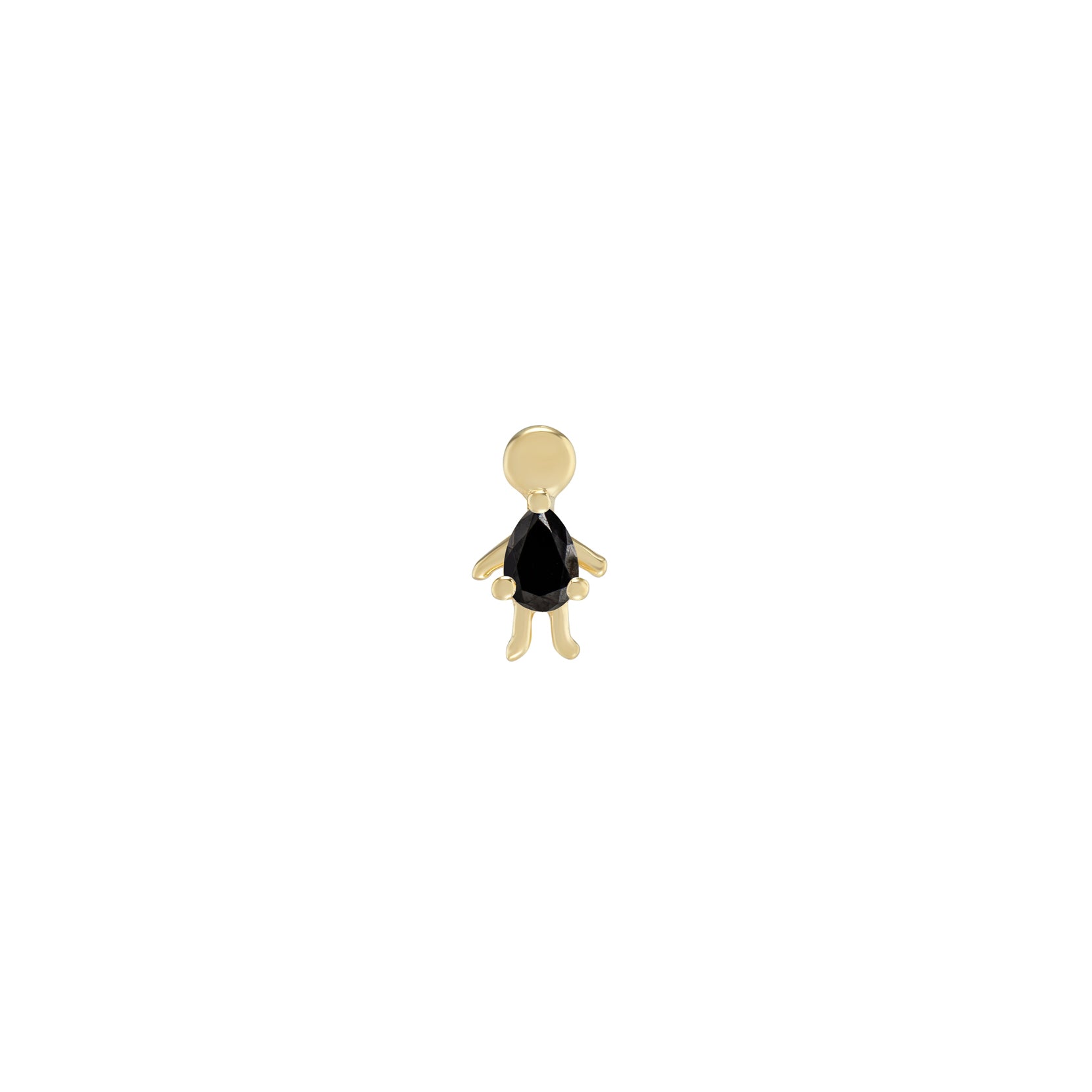 metier by tomfoolery mini moi pear stud black diamond on white background