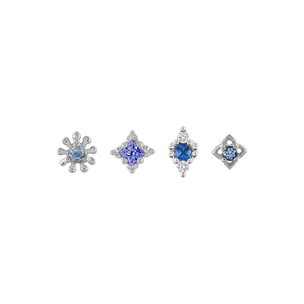 White Gold Dala Blue Sapphire Studs
