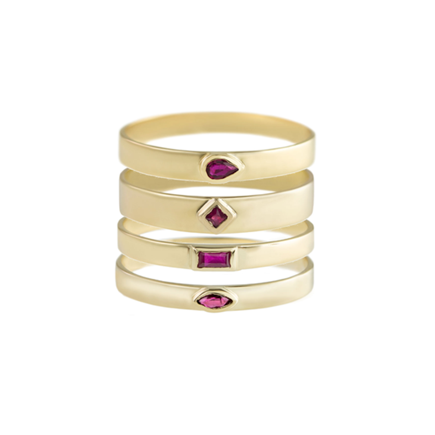 Ruby Flat Stacking Bands