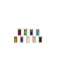 Mini Bezel Set Baguette Gemstone Studs