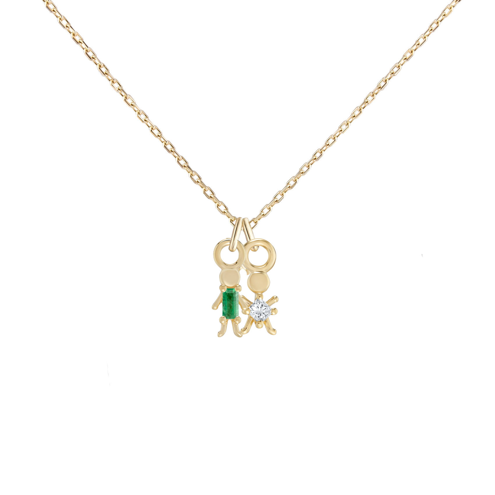 Emerald &amp; Diamond Mini Moi Pendant