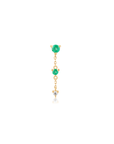 Petite Emerald and Diamond Chain Stud