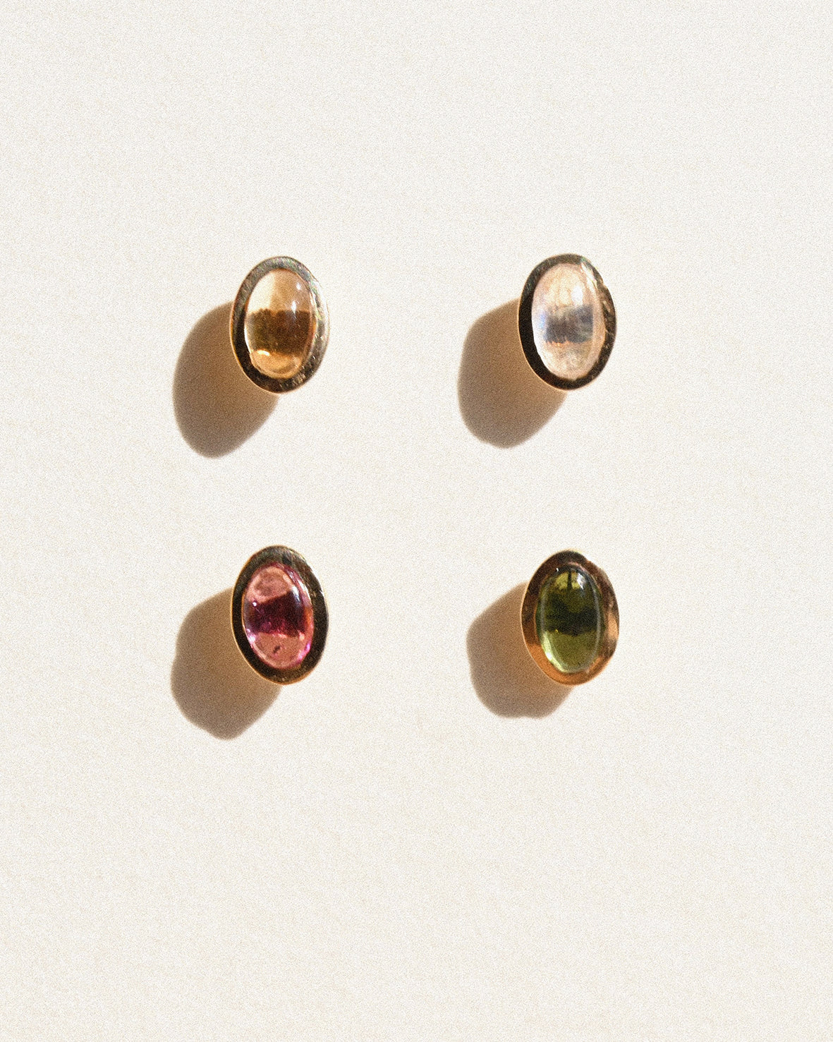 Rondelle Gemstone Stud