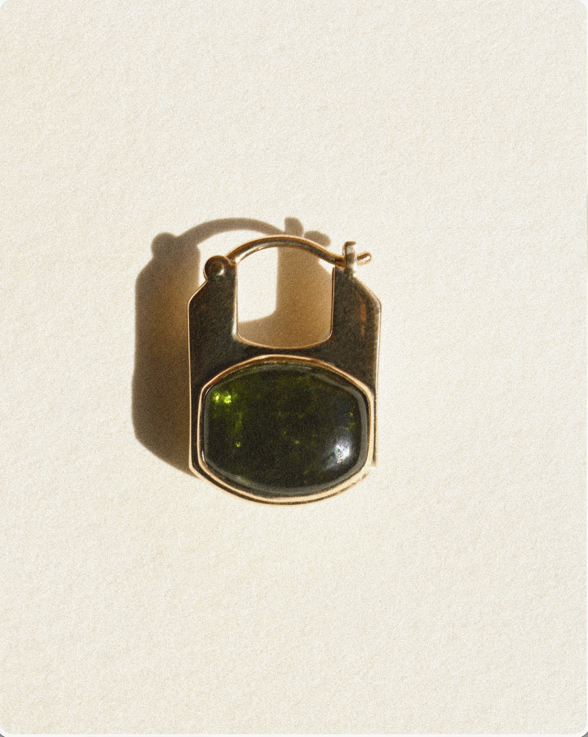 Rondelle Green Tourmaline Statement Huggie