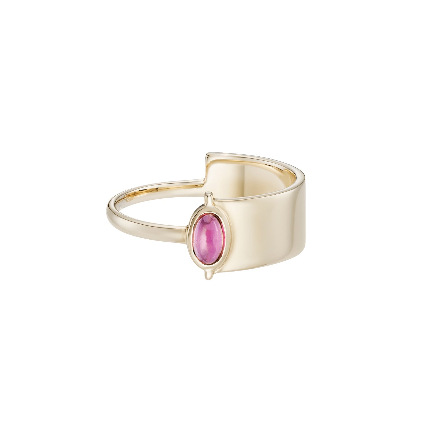 rondelle wide ring with pink tourmaline by metier by tomfoolery