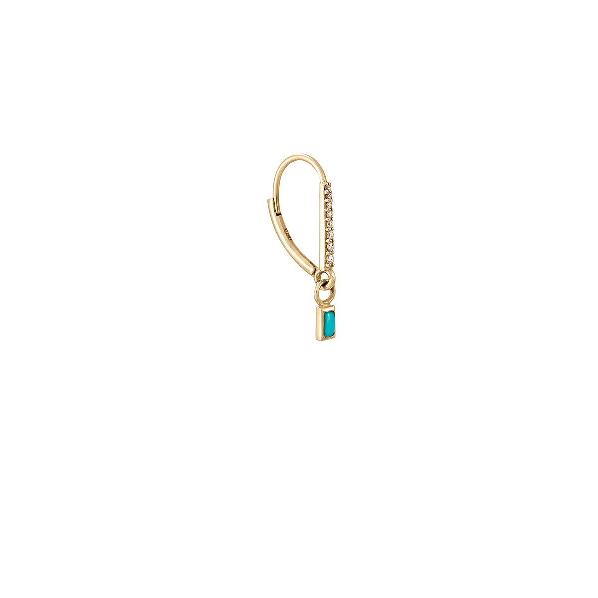 Diamond &amp; Turquoise Honey Hook Drop Earring